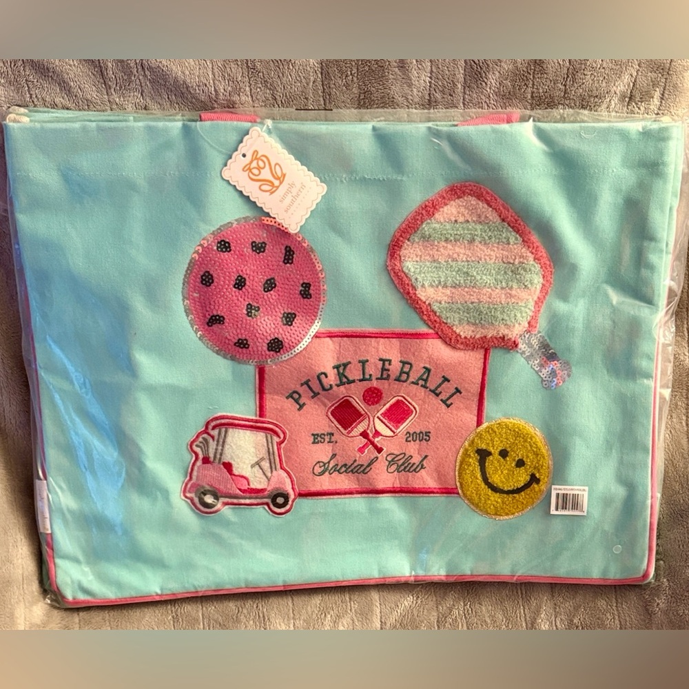 Simply Southern Blue and Pink Pickleball Tote